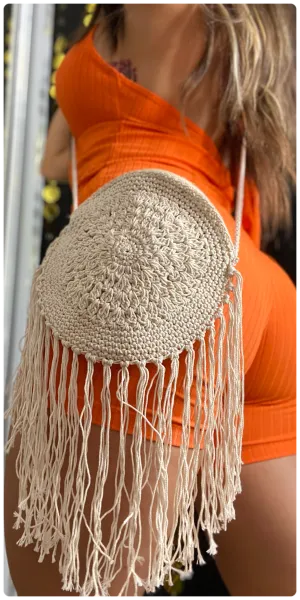 Braided Tassel Crossbody Bag