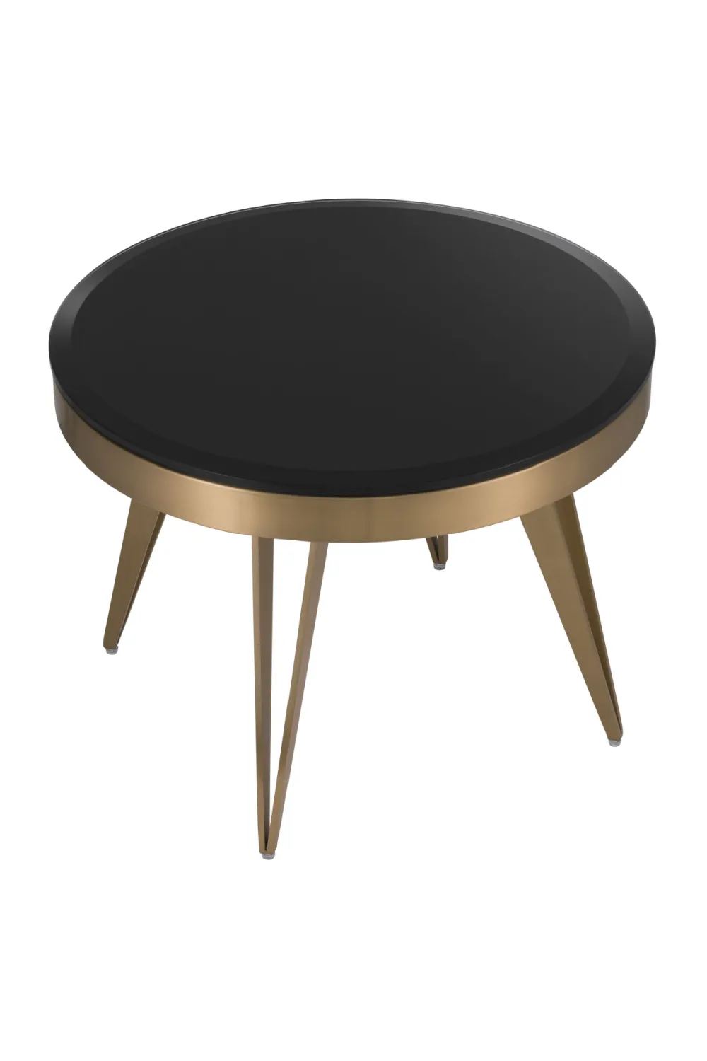 Brass Frame Black Glass Side Table | Eichholtz Rocco