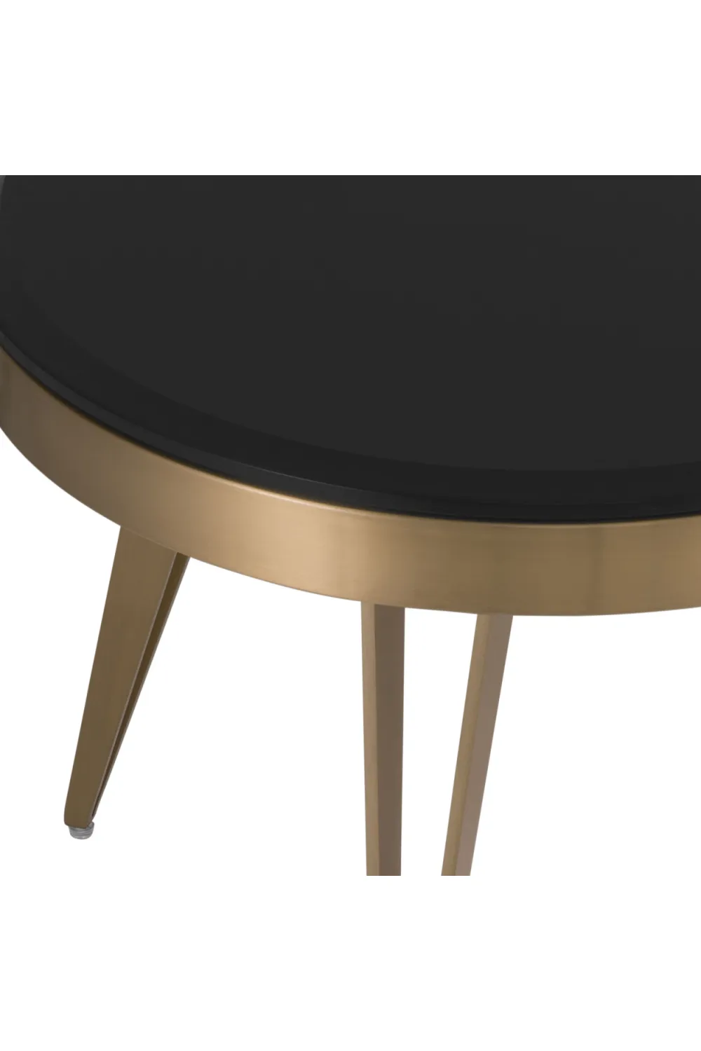 Brass Frame Black Glass Side Table | Eichholtz Rocco