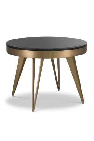 Brass Frame Black Glass Side Table | Eichholtz Rocco
