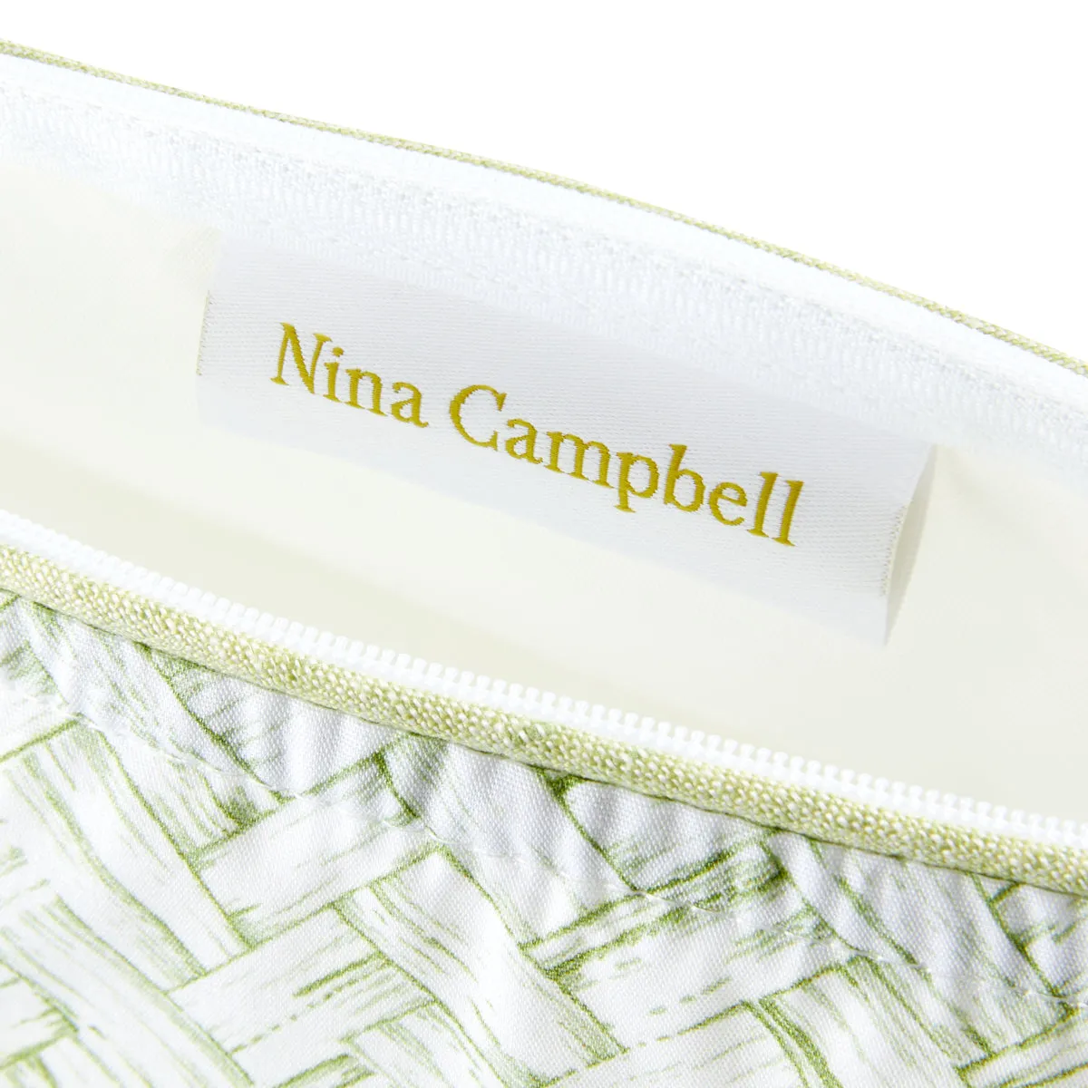 Brush Bag Basketweave Green