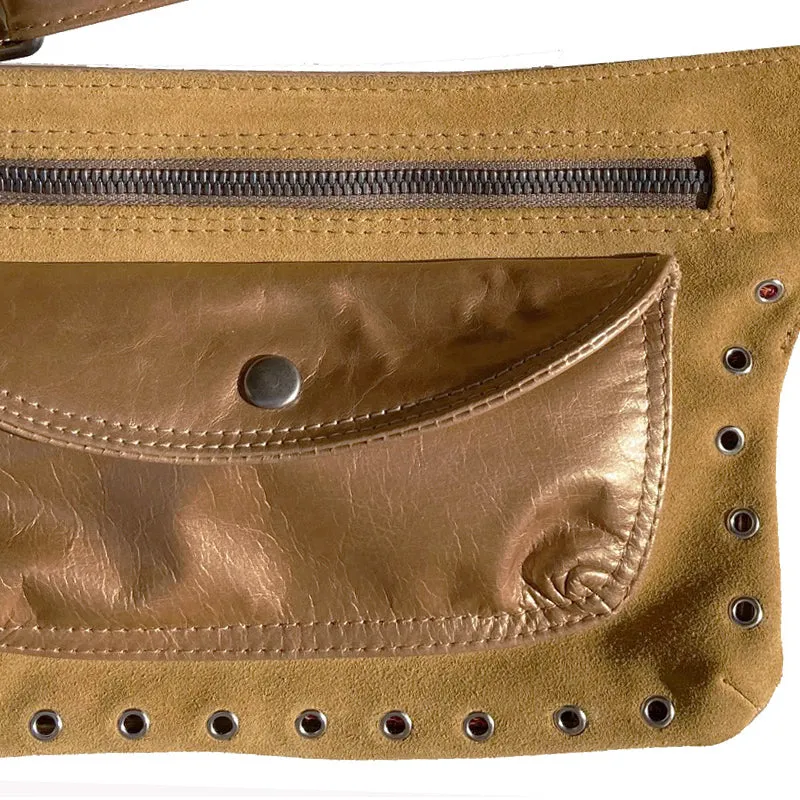 Butterscotch Suede & Leather Fanny Pack