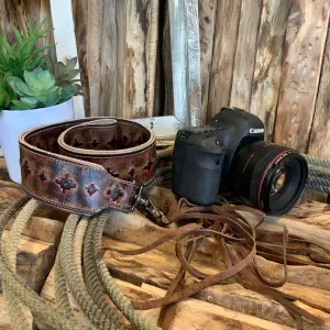 Camera Strap Sling Red Brown Aztec - 2" W