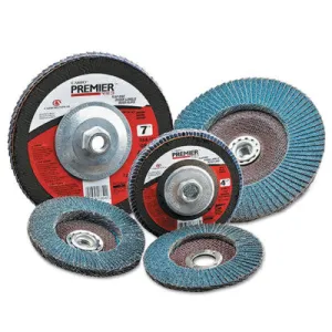 Carborundum Premier Red Zirconia Alumina Type 29 Fat Boy Flap Discs,4 1/2",80 Grit,5/8 Arbor, 05539570541