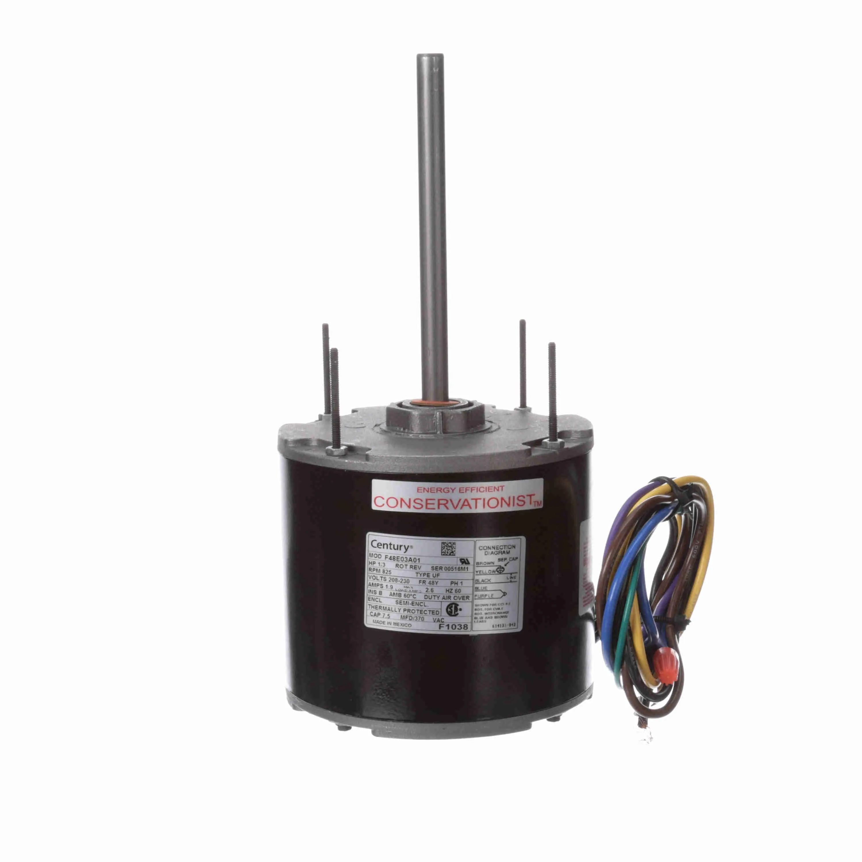 Century F1038 5.6" Diameter HVAC Condenser Fan Motor - F1038