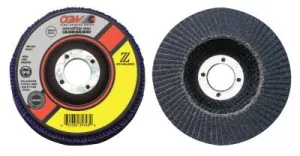 CGW Abrasives Flap Discs, Z-Stainless, XL, 4 1/2", 60 Grit, 7/8 Arbor, 13,300 rpm, T27, 31094