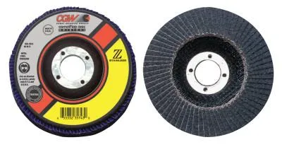 CGW Abrasives Flap Discs, Z-Stainless, XL, 4 1/2", 60 Grit, 7/8 Arbor, 13,300 rpm, T27, 31094