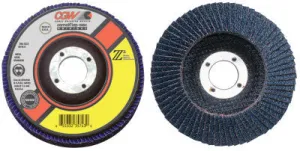CGW Abrasives Prem Z3 Reg T27 Flap Disc, 4 1/2", 24 Grit,7/8 in Arbor, 13,300 rpm, 42300