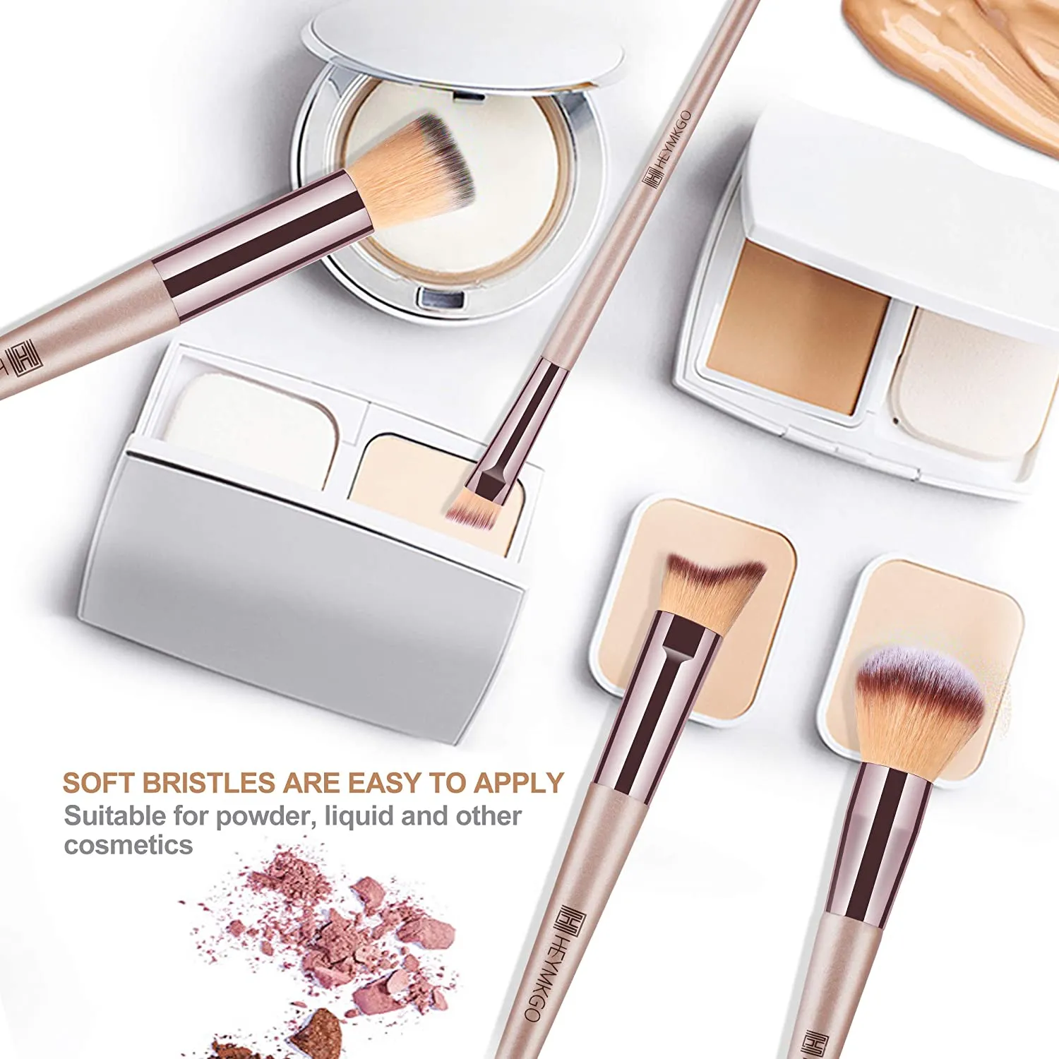 Champion-15pcs Makeup Brush Sets with Cosmetics Bag