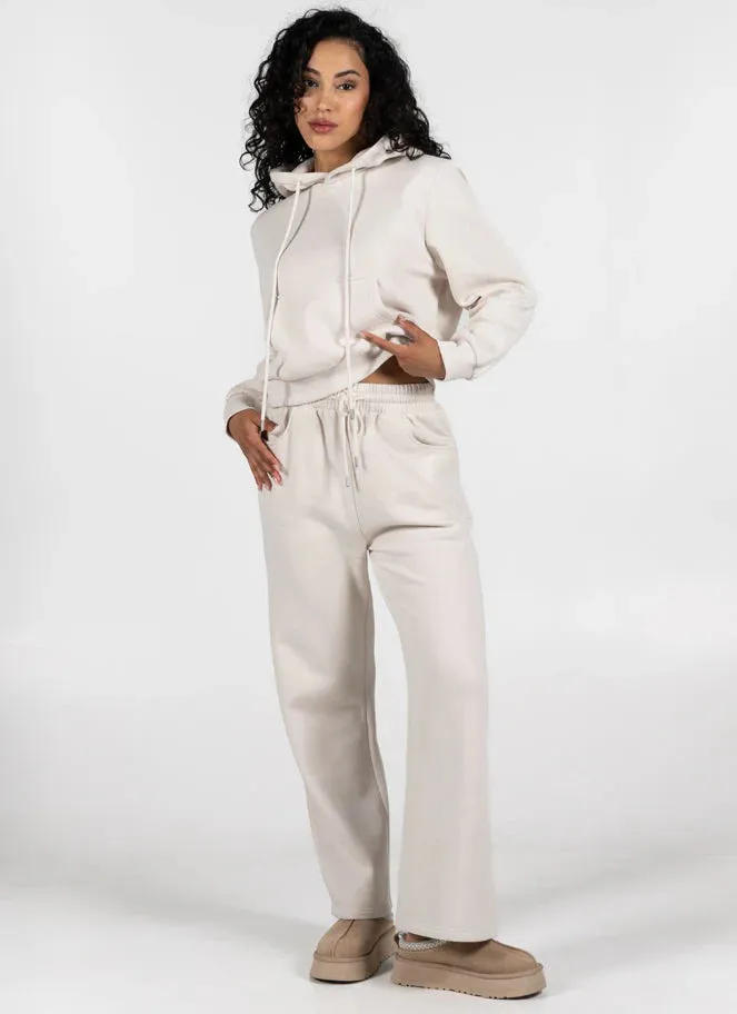 Charly Fleece Straight Leg Pant | Latte