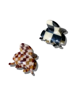 Checkered Mini Hair Claw Clip | Eco Friendly