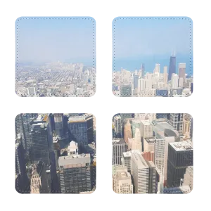 Chicago Skyline Sublimation Coasters Pack of Four
