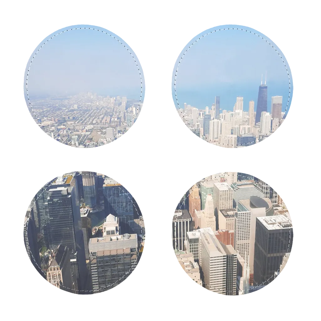 Chicago Skyline Sublimation Coasters Pack of Four