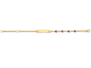 Children's 9ct Yellow Gold Silver Infused Lady Bug ID Bracelet