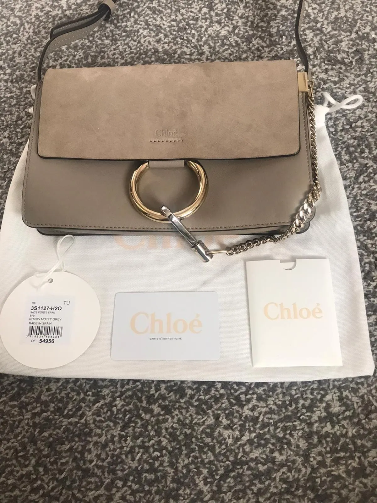Chloe Faye Small Leather Suede Shoulder bag