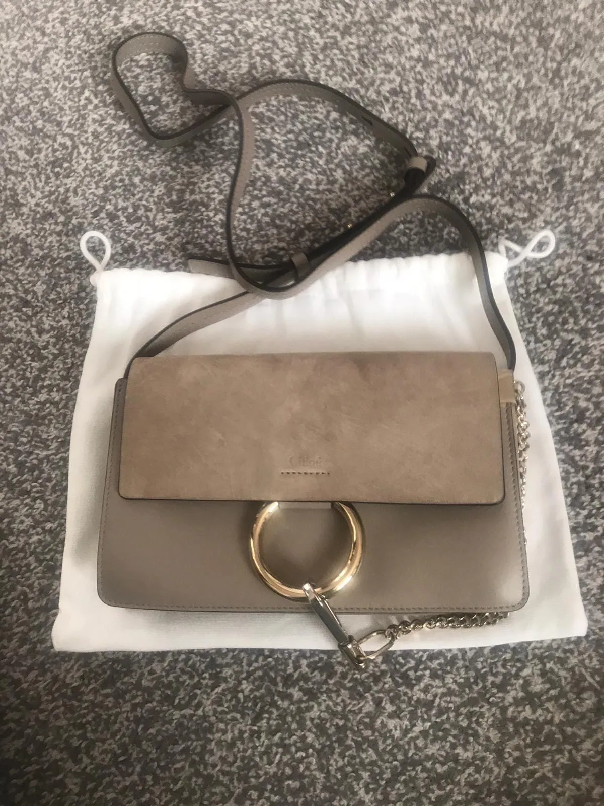 Chloe Faye Small Leather Suede Shoulder bag