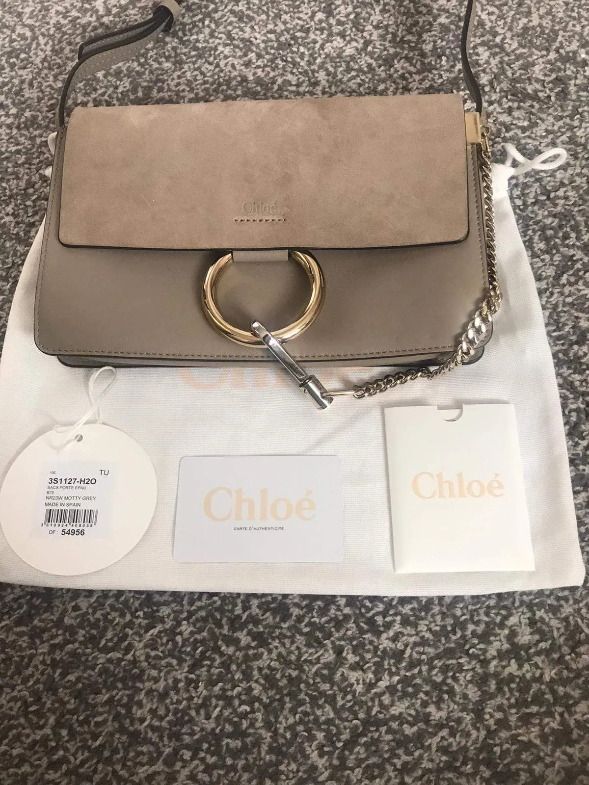 Chloe Faye Small Leather Suede Shoulder bag