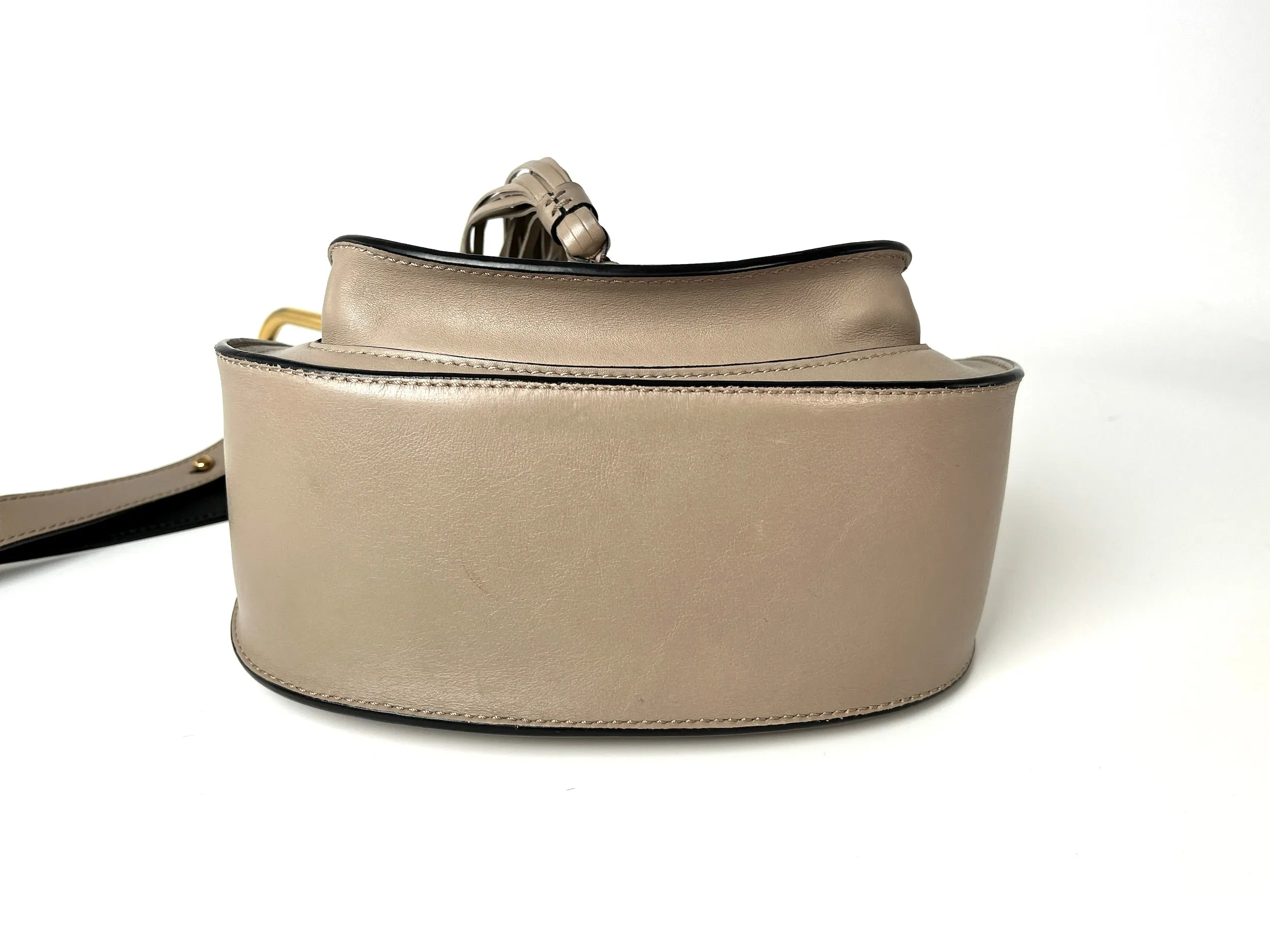 CHLOE Hudson Studded Circle Leather Saddle Crossbody Bag