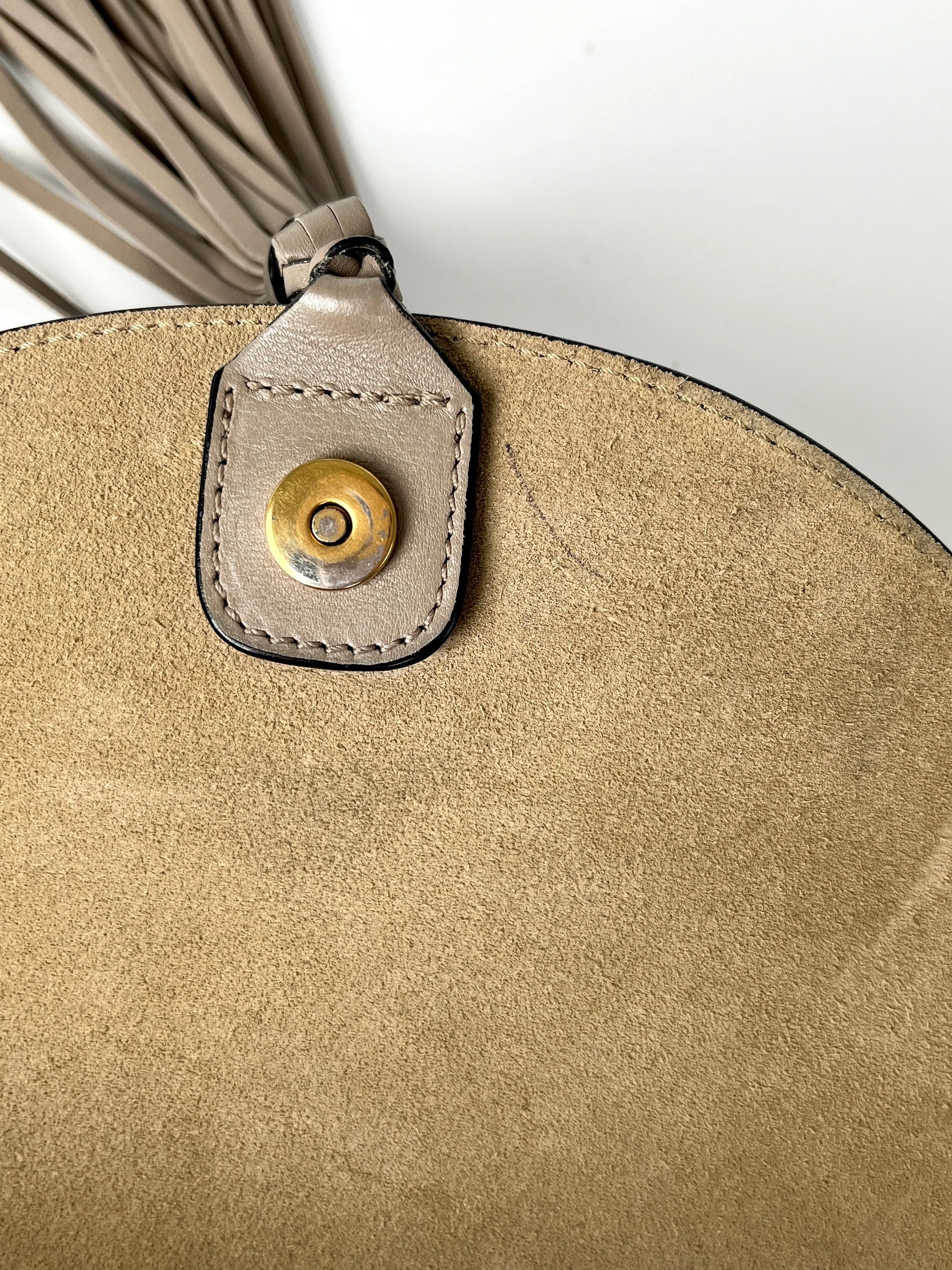 CHLOE Hudson Studded Circle Leather Saddle Crossbody Bag
