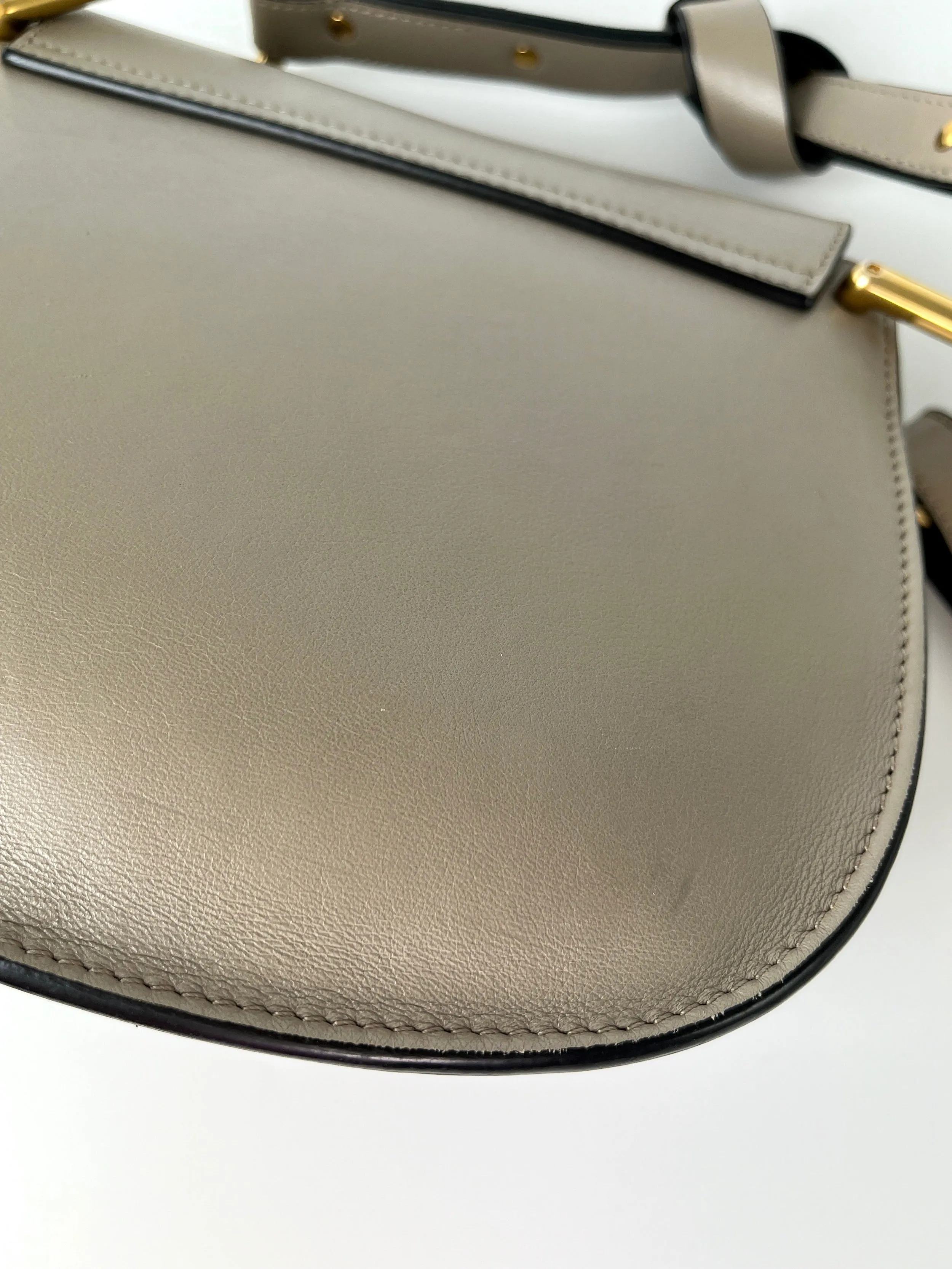 CHLOE Hudson Studded Circle Leather Saddle Crossbody Bag
