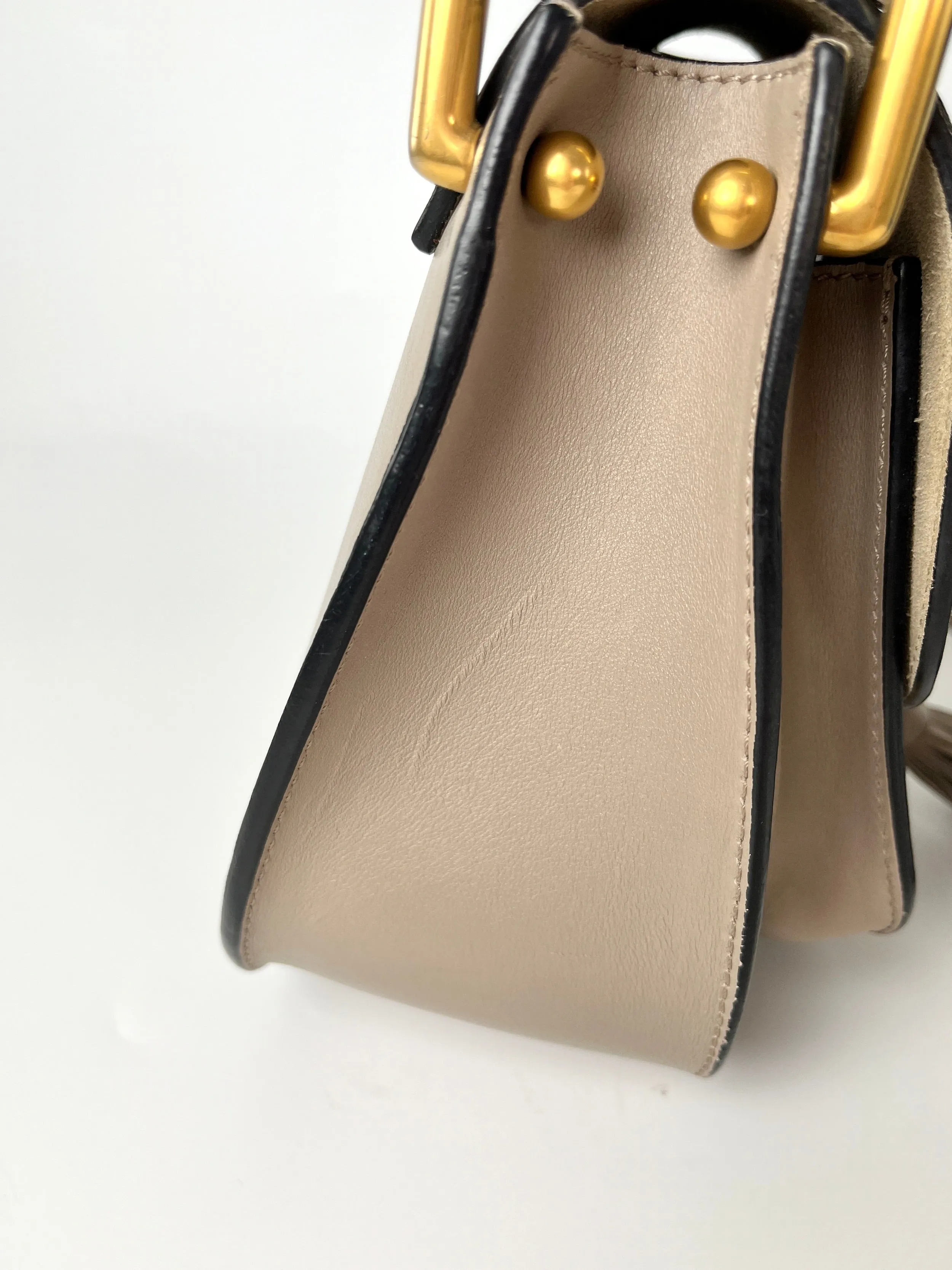 CHLOE Hudson Studded Circle Leather Saddle Crossbody Bag