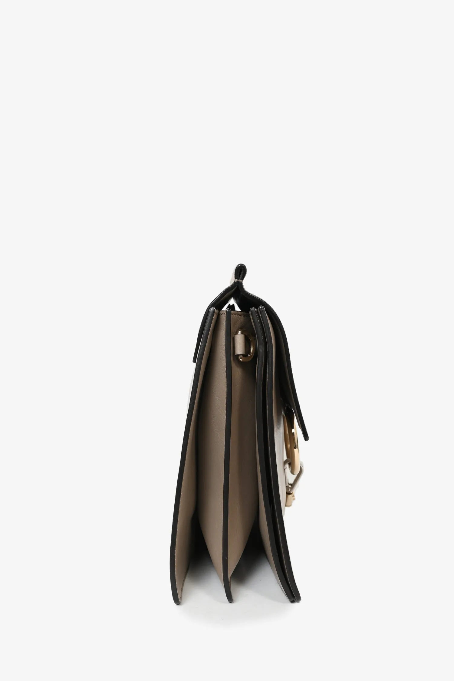 Chloe Taupe Leather/Suede Medium Faye Shoulder Bag