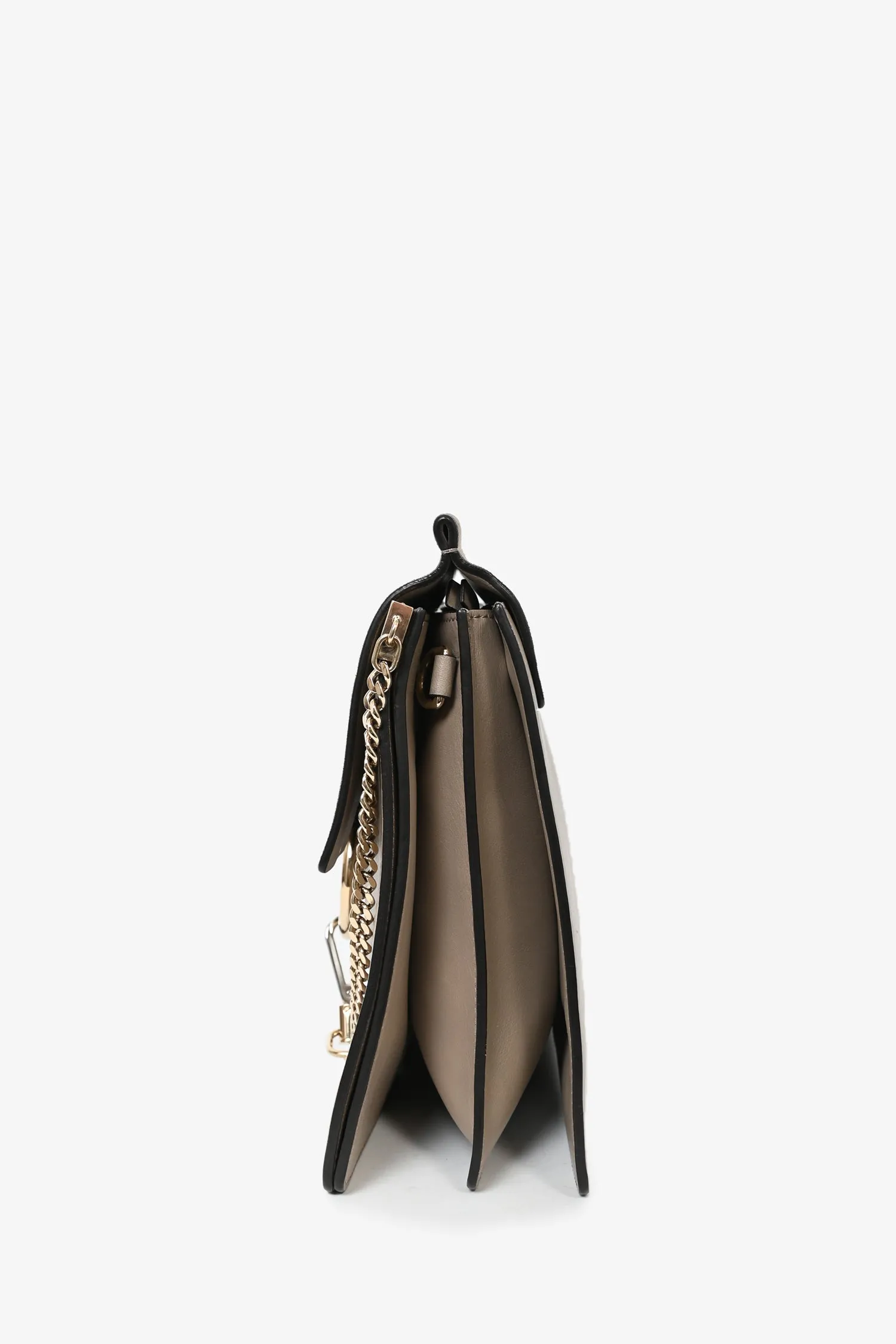 Chloe Taupe Leather/Suede Medium Faye Shoulder Bag