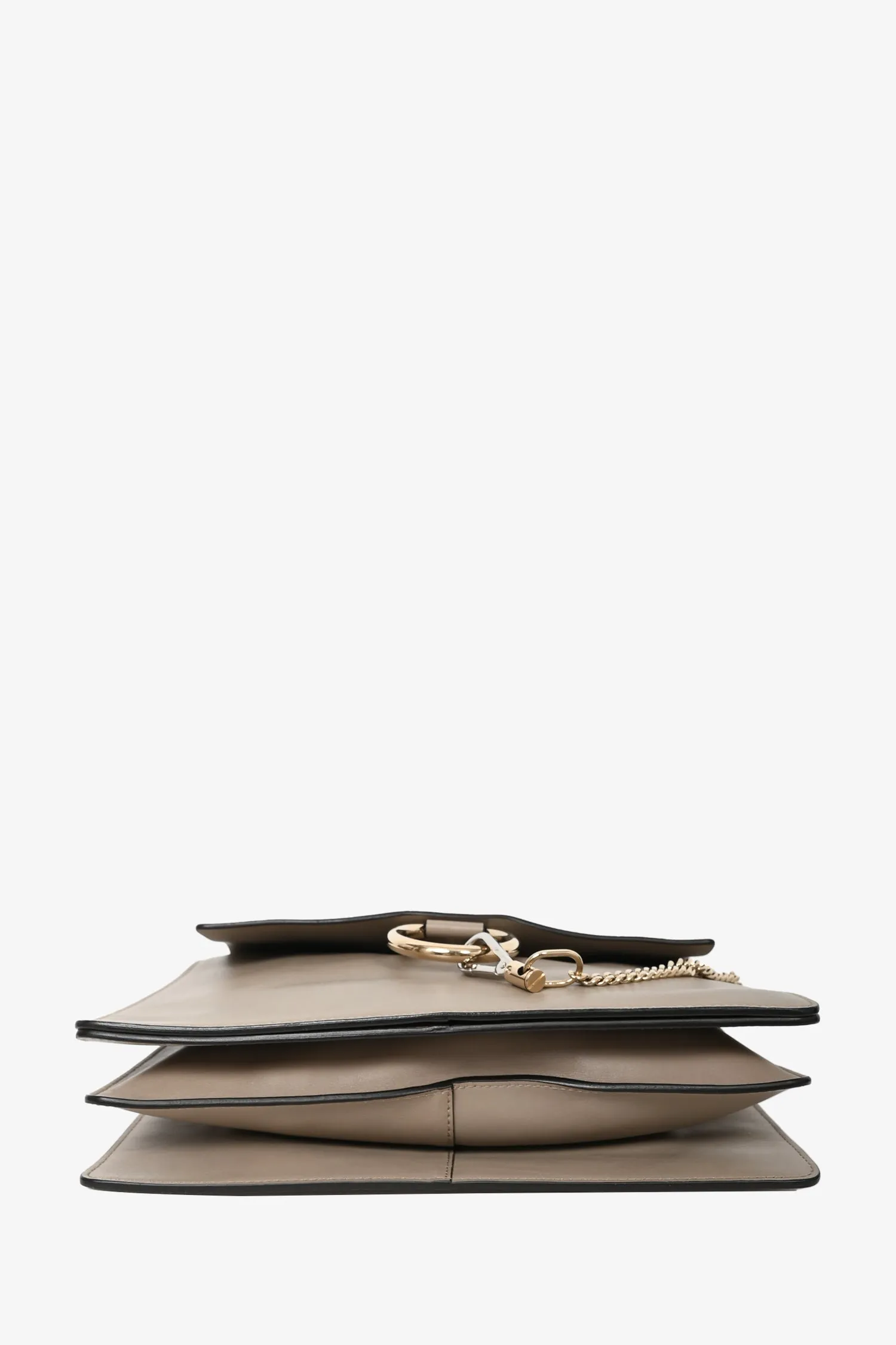Chloe Taupe Leather/Suede Medium Faye Shoulder Bag