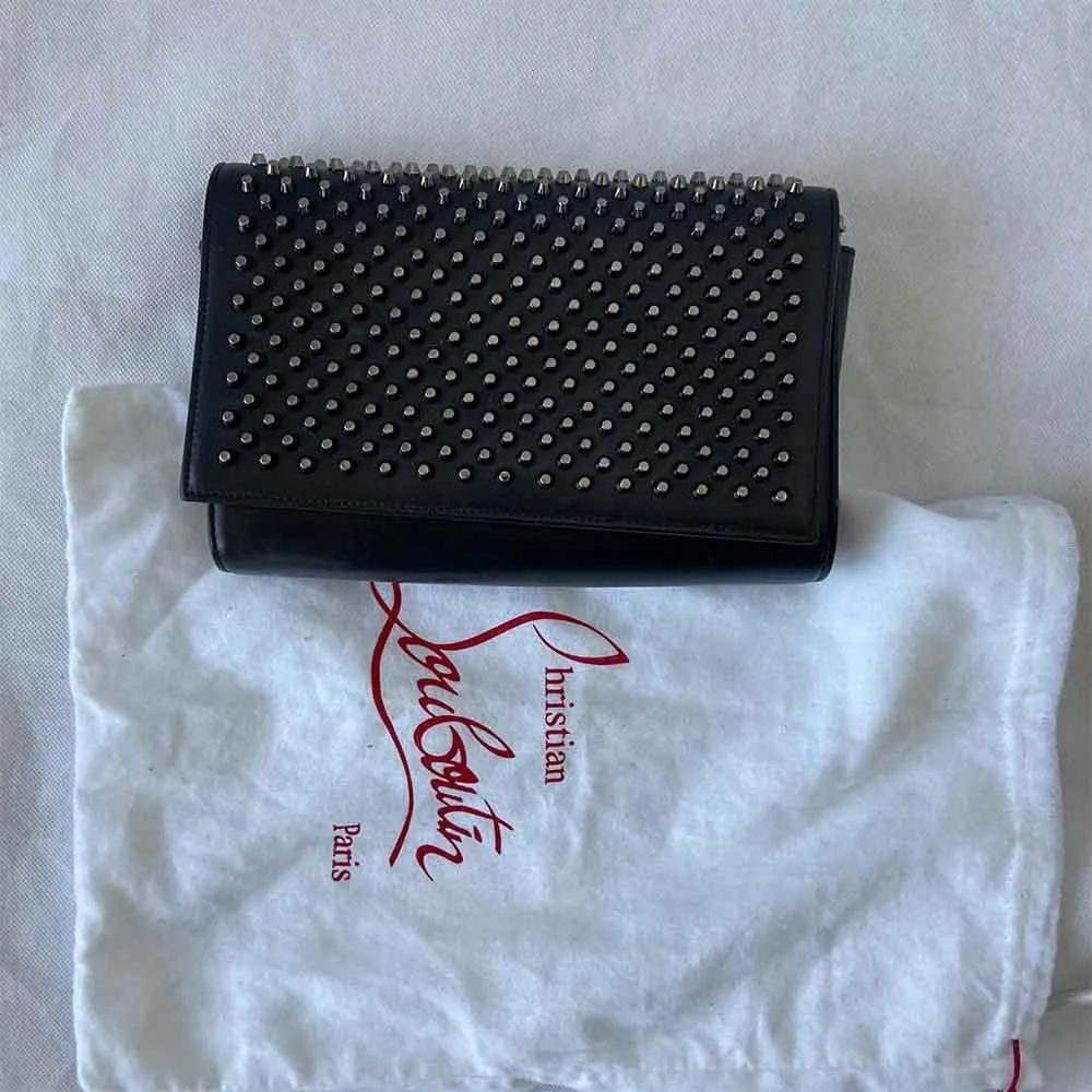 Christian Louboutin Black Studded Small Flap Bag
