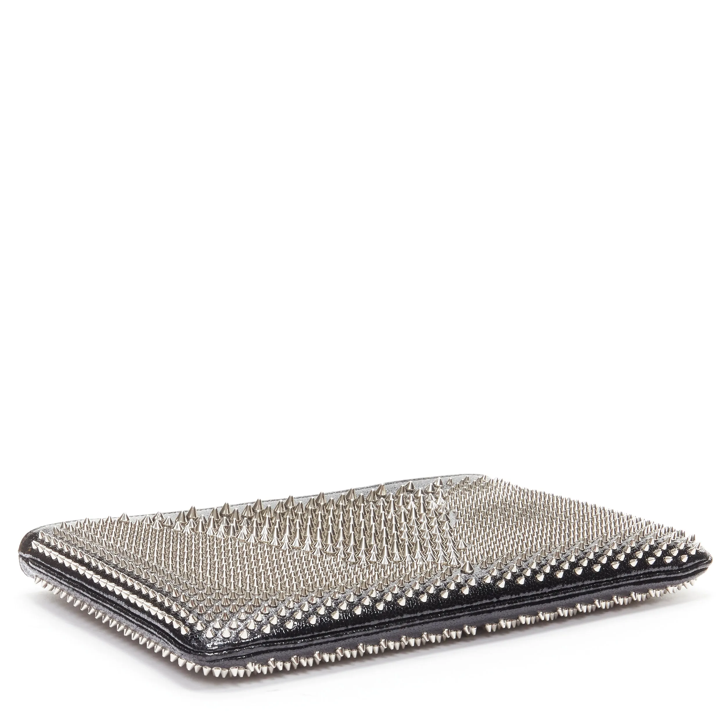 CHRISTIAN LOUBOUTIN Loubiposh black spike stud crossbody shoulder clutch bag