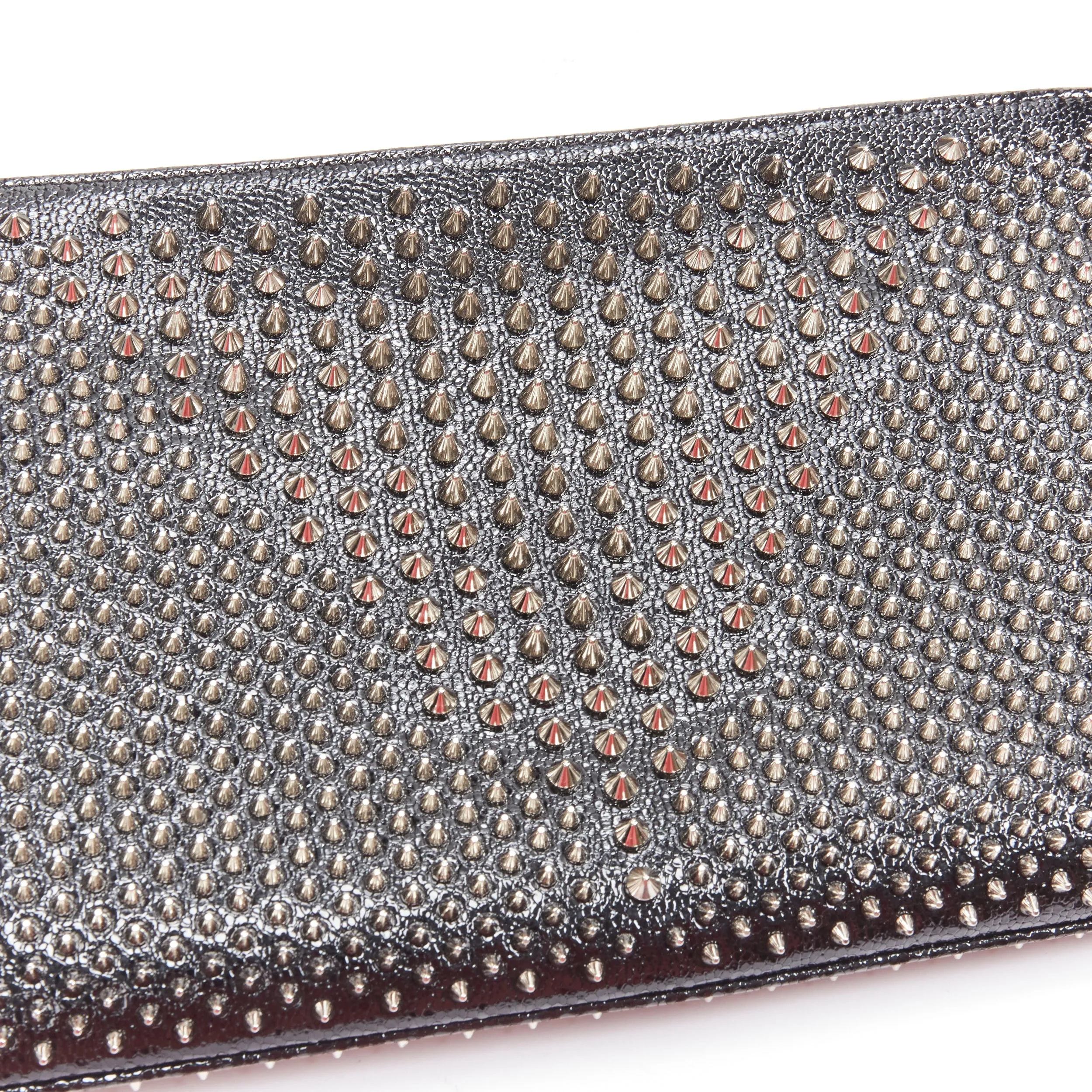 CHRISTIAN LOUBOUTIN Loubiposh black spike stud crossbody shoulder clutch bag