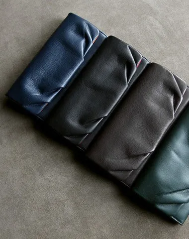 Classic Black Leather Womens Wallet Bifold Clutch Wallet Long Wallet for Women