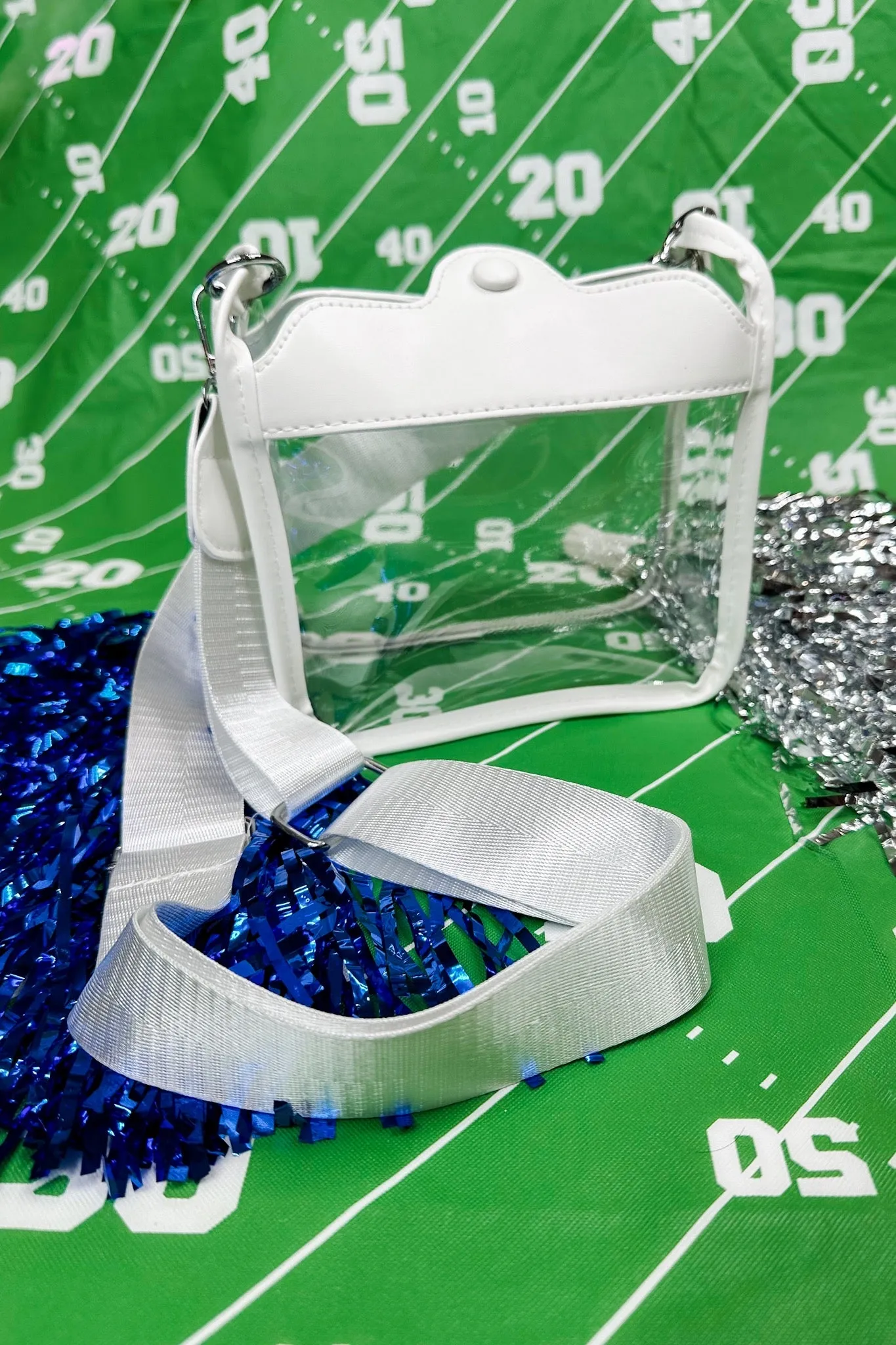 Clear Game Day Crossbody Bag in White
