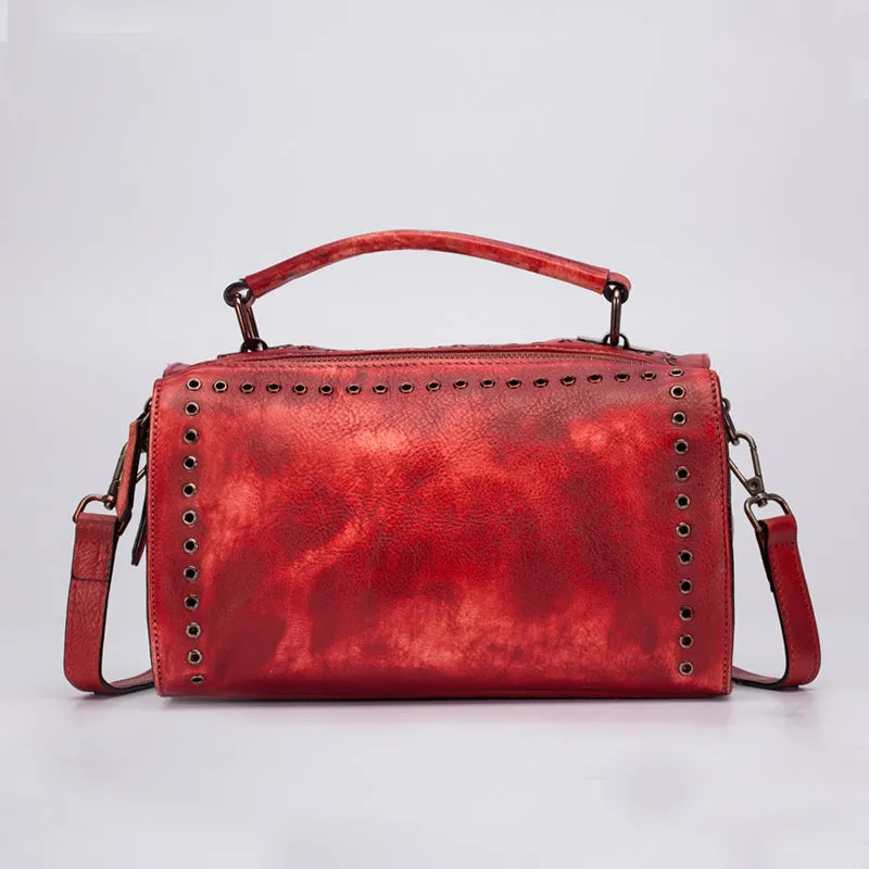Cool Ladies Red Leather Handbag Cross Shoulder Bag