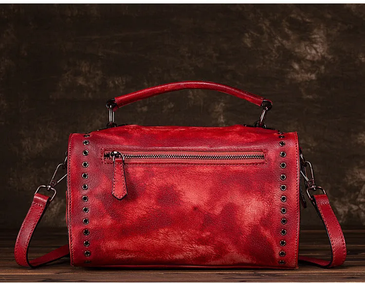 Cool Ladies Red Leather Handbag Cross Shoulder Bag