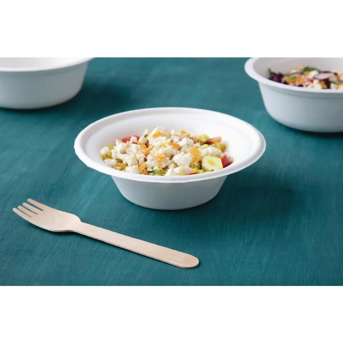 CW906 Fiesta Green Compostable Bagasse Bowls Round 10oz (Pack of 50)