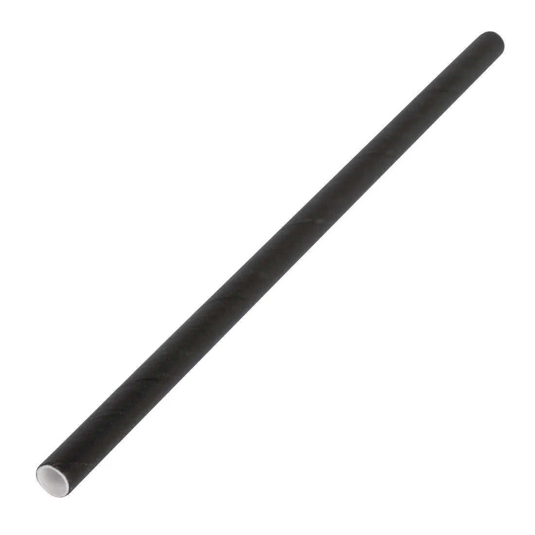 CY080 Fiesta Green Compostable Paper Cocktail Stirrer Straws Black (Pack of 250)