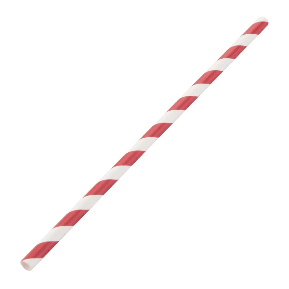 DE927 Fiesta Green Compostable Paper Straws Red Stripes (Pack of 250)