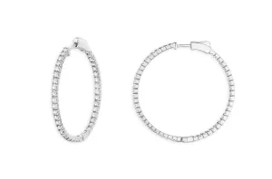 Earrings 18kt Gold Round Hoops & Diamonds