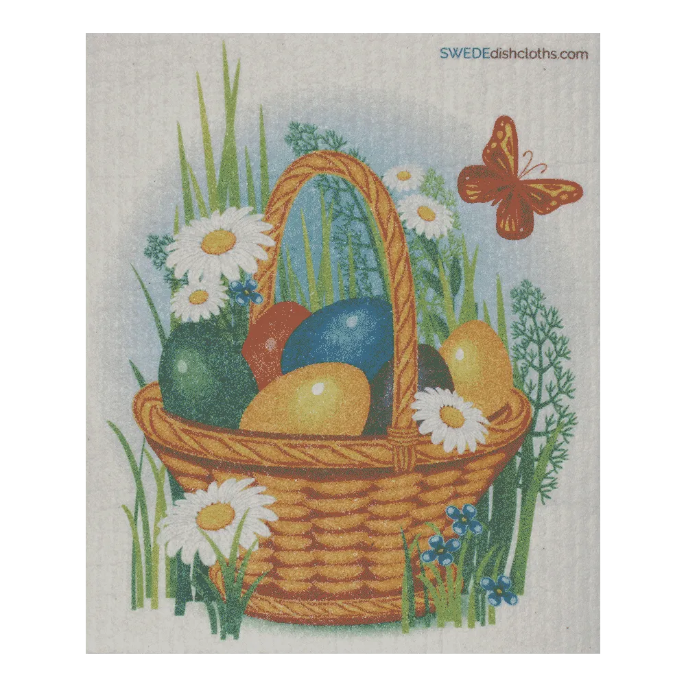 Easter Basket One Swedish Dishcloth