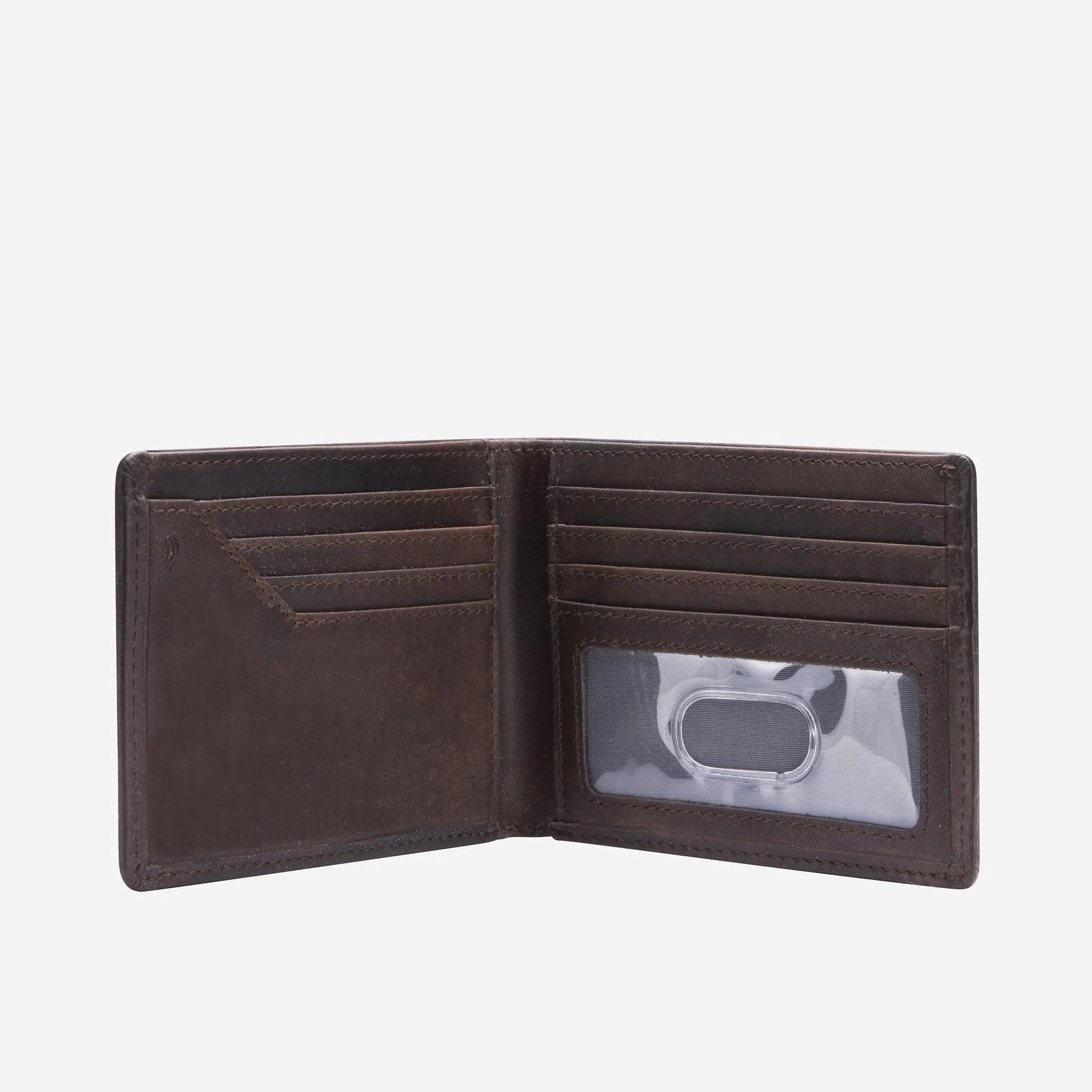 Eastwood Slim Leather Card And Note Wallet, Brown