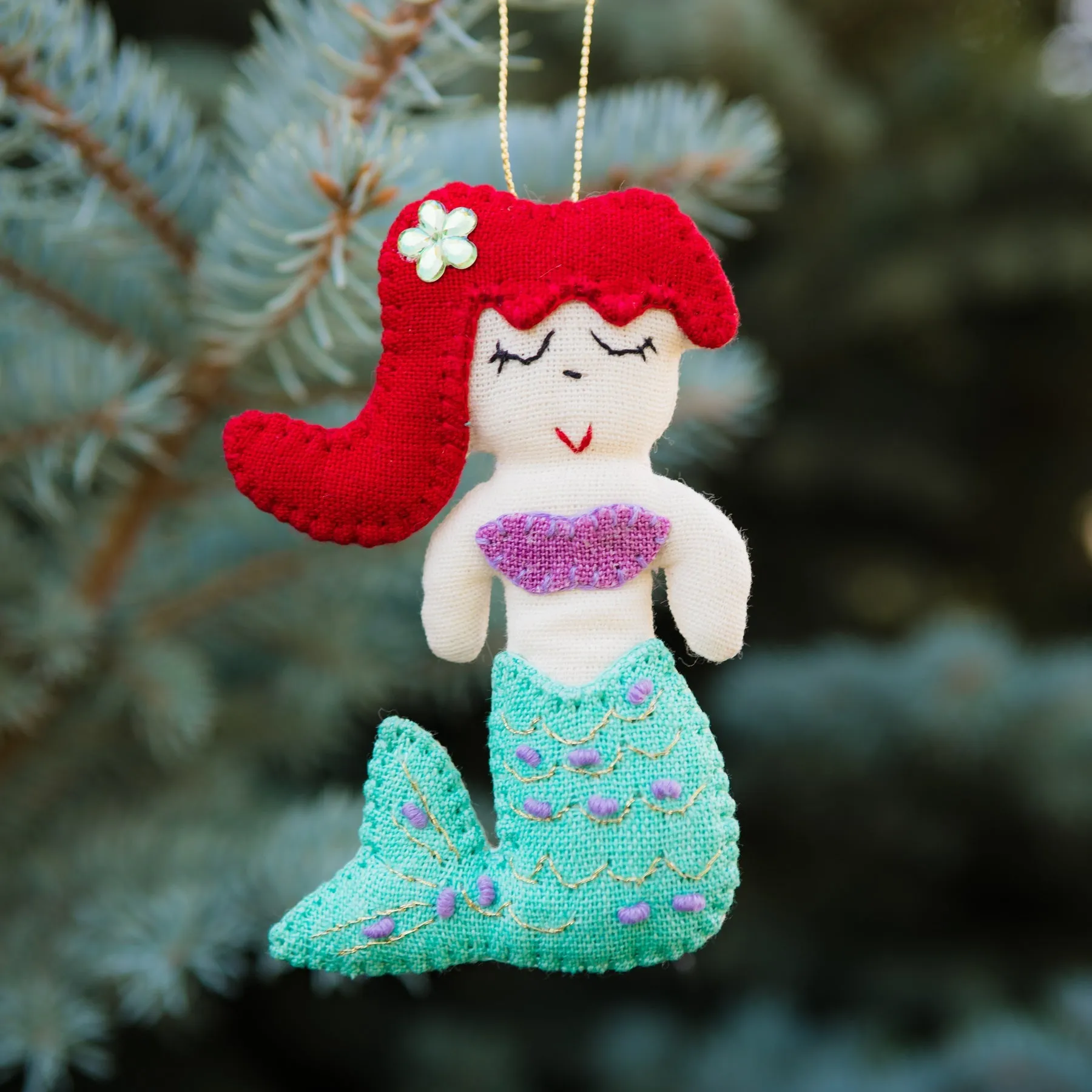 Eco-Friendly Felt Mermaid Ornament