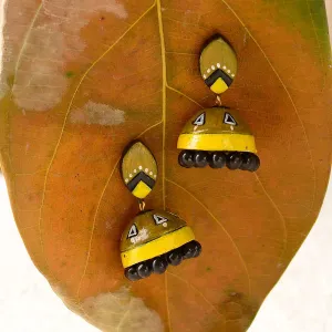 Eco-Friendly Moss Green Terracotta Jhumka