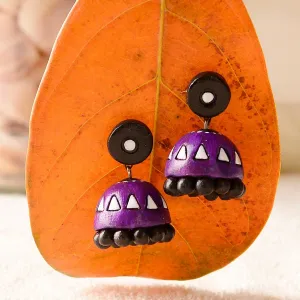 Eco-Friendly Purple Terracotta Jhumka
