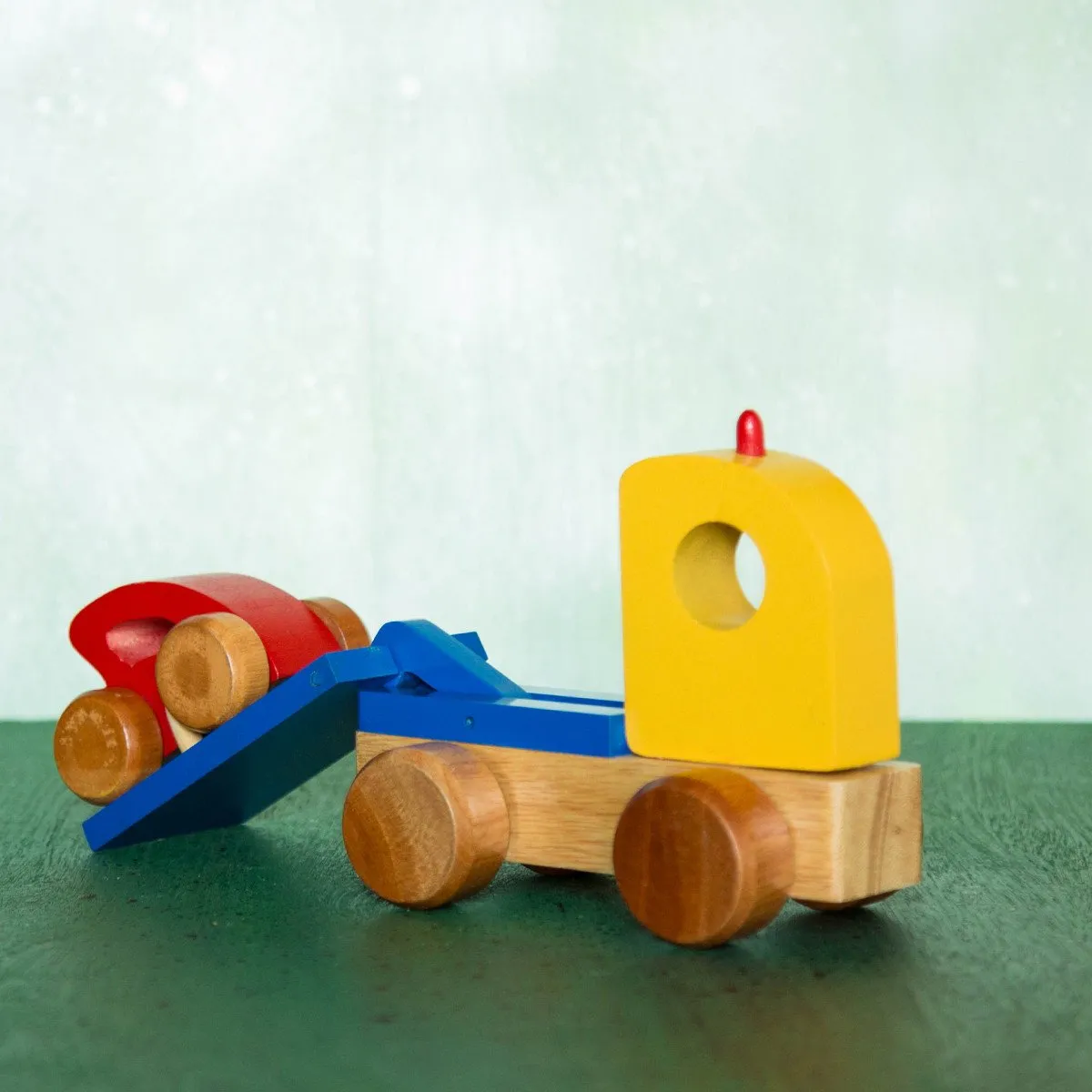 Eco-Friendly Wooden Tow Truck