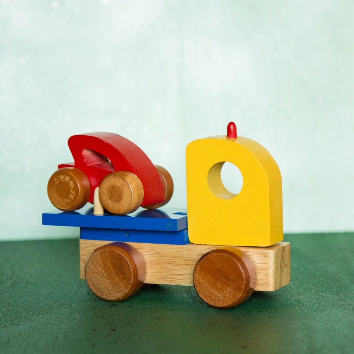 Eco-Friendly Wooden Tow Truck