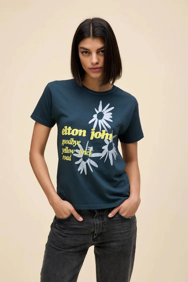 Elton John Yellow Brick Road Ringer Tee - Vintage Black