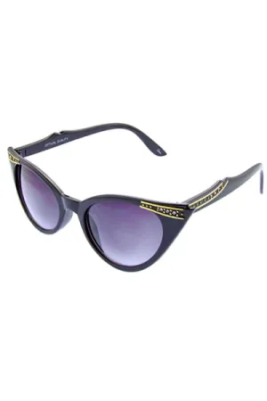 Embellished Cat Eye Sunglasses in Black