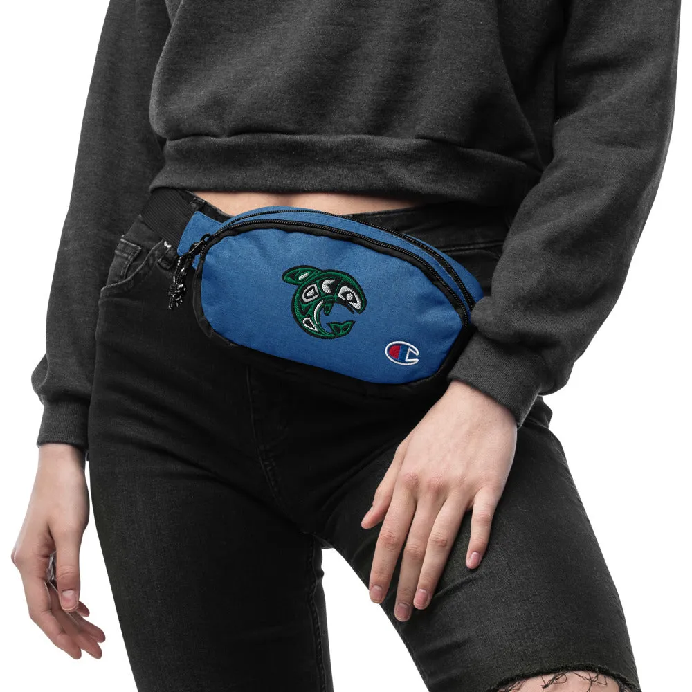 Embrodiered Champion fanny pack Maori Fish