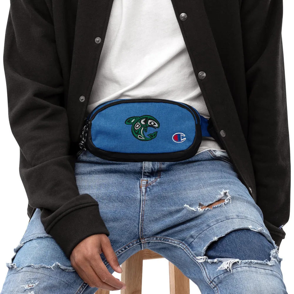 Embrodiered Champion fanny pack Maori Fish